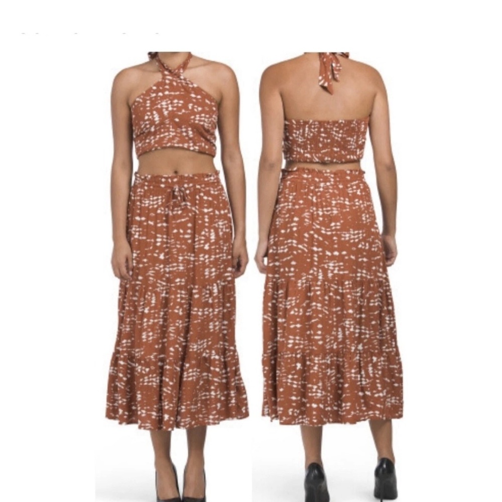Heartloom Halter Skirt Set Brown Size Medium